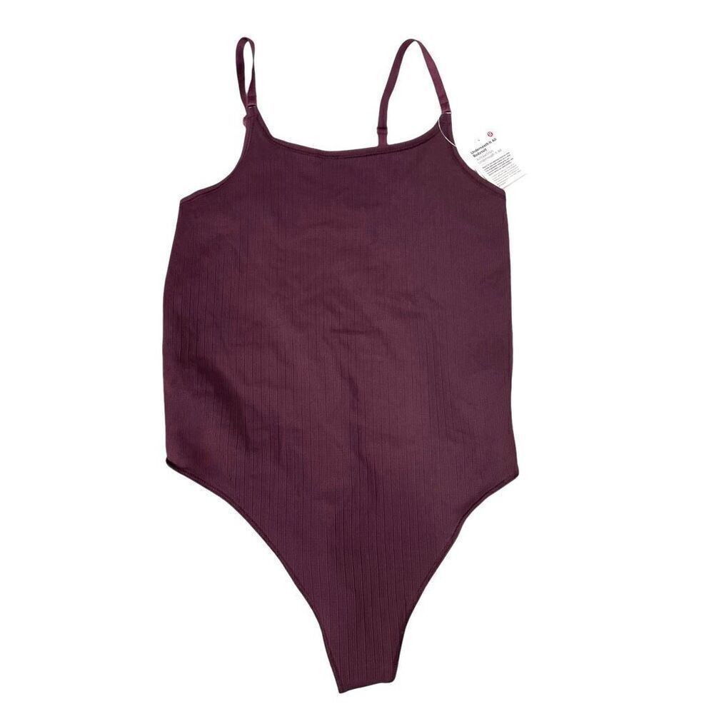 NEW Lululemon Underneath It All Bodysuit Size M burgundy Dark Adobe - Picture 3 of 9